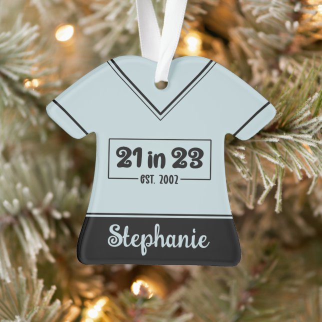 Custom 21st Birthday Gift 21 in 23 Est 2002 Ornament (Tree)