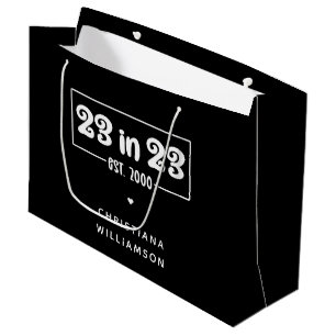 Custom 23rd Birthday Gift 23 in 23 Est 2000 Large Gift Bag