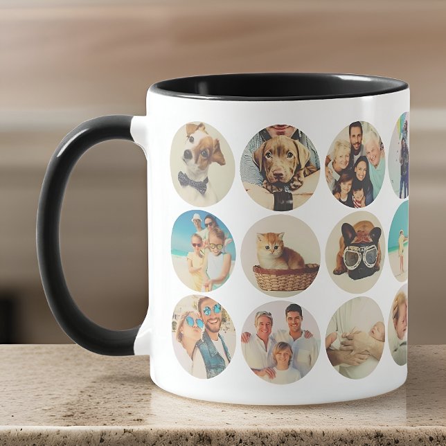 Custom 24 Photos Modern Family & Pet Memories Mug (Creator Uploaded)
