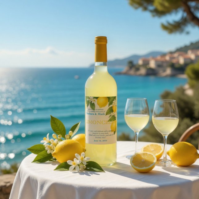 Custom 25th Anniversary Limoncello Bottle Label (Creator Uploaded)