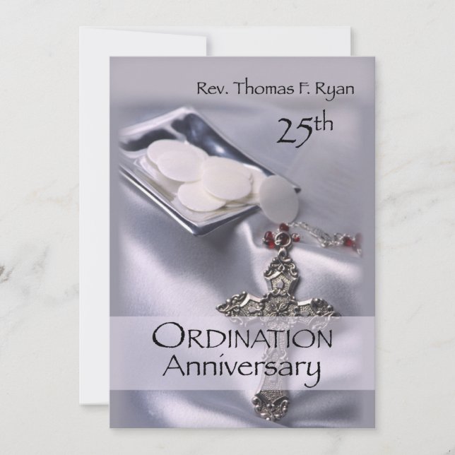 Custom 25th Ordination Invitation (Front)