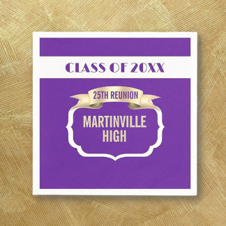Custom 25th Reunion Party Napkin
