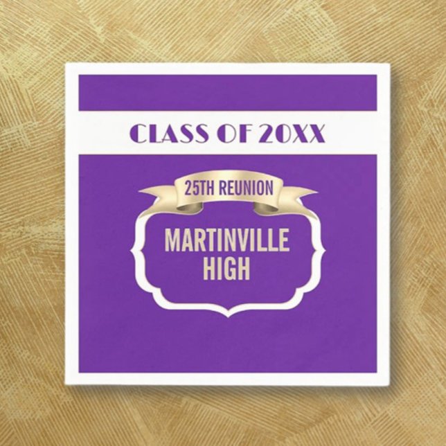 Custom 25th Reunion Party Napkin (Creator Uploaded)