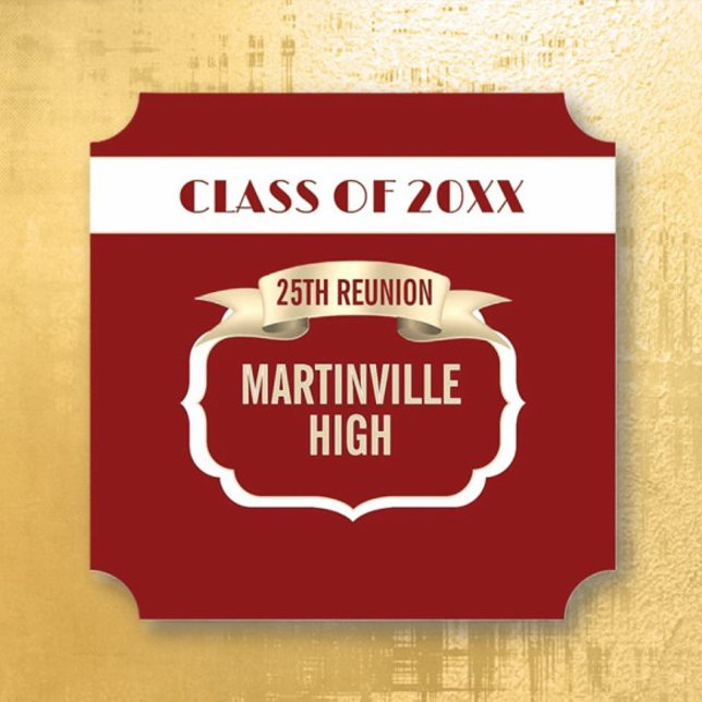 Custom 25th Reunion Party Paper Coaster (Creator Uploaded)