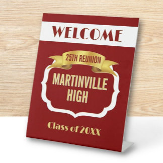 Custom 25th Reunion Pedestal Sign