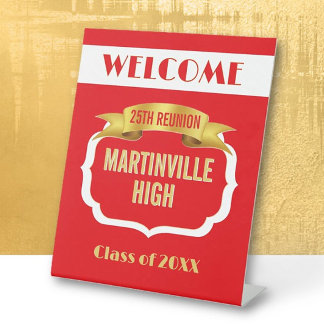 Custom 25th Reunion Pedestal Sign