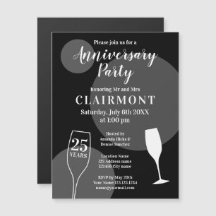 Custom 25th  Wedding Anniversary Magnetic Invitation