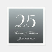 Custom 25th Wedding Anniversary Party Napkins