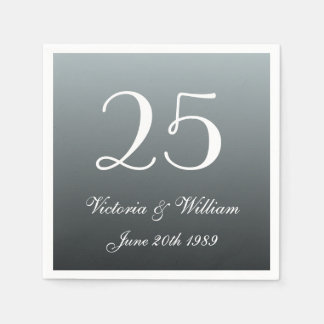 Custom 25th Wedding Anniversary Party Napkins