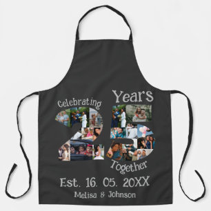 Custom 25th wedding anniversary photo collage apron
