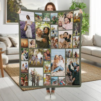 Custom 28 Photo Collage Olive Green