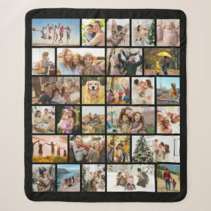 Custom 28 Photo Collage Sherpa Blanket