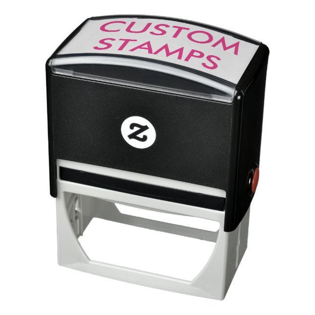 Custom 2.9" x 1.4" Self-inking Stamp PINK INK (Product)