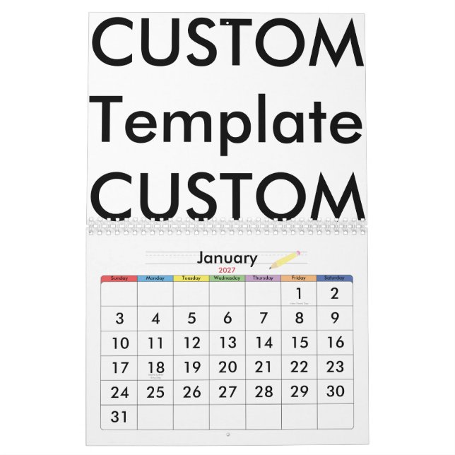 Custom 2-Page Calendar, EXCEPTIONAL CUSTOMIZATION! Calendar (Jan 2027)
