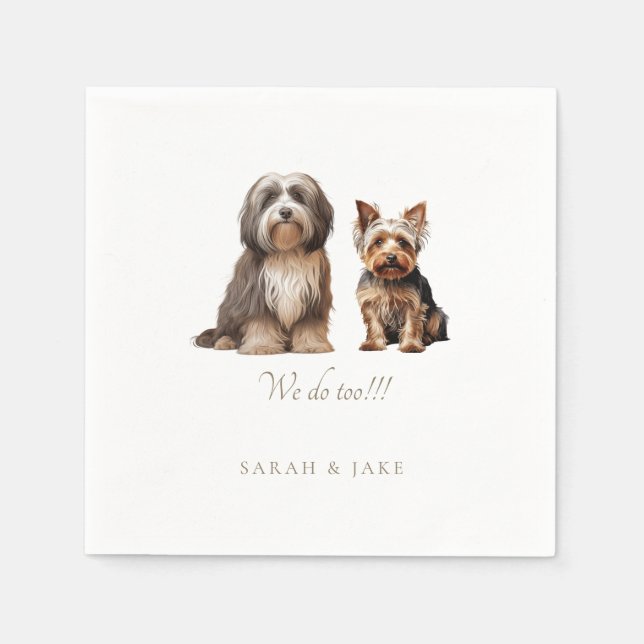 Custom 2 Pet Wedding Napkins (Front)