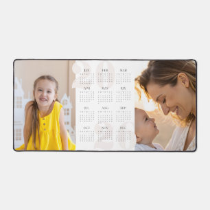 Custom 2 Photo and Year Calendar 2026 Large Mouse Desk Mat