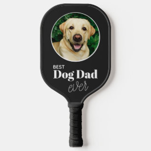 Custom 2 Photo Best Dog Dad Ever  Pickleball Paddle