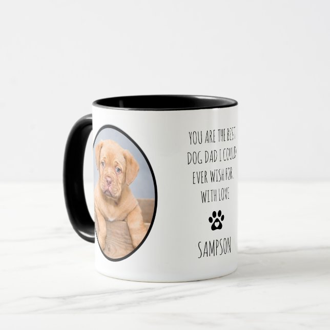 Custom 2 Photo Best Dog Dad Mug (Front Left)