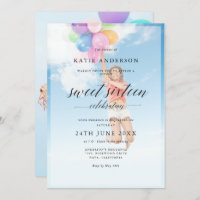 Custom 2 Photo Calligraphy Sweet Sixteen Birthday
