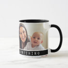 Custom 2 Photo Collage Family Picture Quote Black