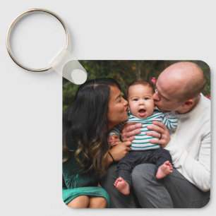 Custom 2 Photo Double Sided Personalised Family Key Ring