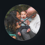 Custom 2 Photo Double Sided Personalised Family Round Clock<br><div class="desc">Custom 2 Photo Double Sided Personalised Family Round Clock</div>