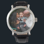 Custom 2 Photo Double Sided Personalised Family Watch<br><div class="desc">Custom 2 Photo Double Sided Personalised Family Watch</div>