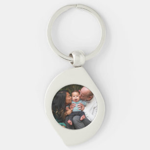 Custom 2 Photo Double Sided Personalized Family Key Ring