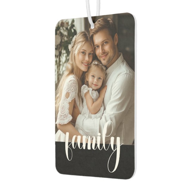 Custom 2 Photo FAMILY LOVE XO Car Air Freshener (Left)