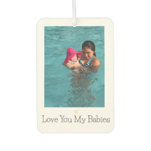 Custom  2 Photo Kids Family Name Car Air Freshener