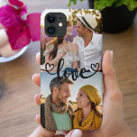 Custom 2 Photo Love with Heart Calligraphy iPhone 11 Case<br><div class="desc">Add your own photos and create your own unique iphone 11 phone case. The photo template is set up ready for you to add 2 of your favourite photos. The hand lettered text overlay simply reads "love" in beautiful calligraphy with love hearts at each end. You can customise this frameless,...</div>