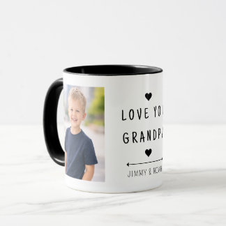 Custom 2 Photo Love You Grandpa Minimalist Mug