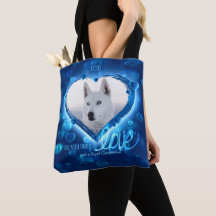 Custom 2 Photo, Pet Love Tribute Blue Neon Heart -