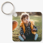 Custom 2 Photo Square Metal Double Sided Keychain