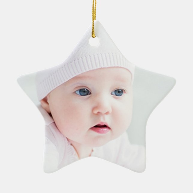 Custom 2 Photo Star Christmas Tree Ornament (Front)