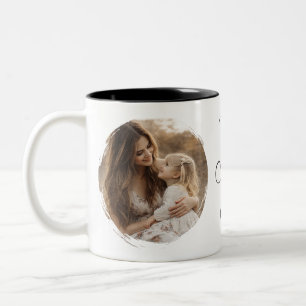 Custom 2 Photo & Text Best Mum Ever  Two-Tone Coffee Mug
