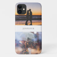 Custom 2 Photo & Your Name White