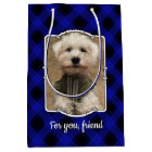 Custom 2 Photos Personalised Blue & Black Plaid