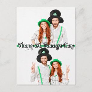 Custom 2-photos St Patrick's Day Shamrock Irish Postcard