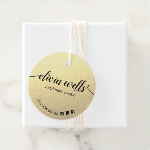 Custom 2" Round Faux Gold Foil Hang Tag