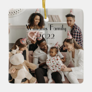 Custom 2-sided Family Photo Christmas Ornament
