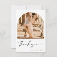 Custom 2 Sided Photo Wedding Thank You Card