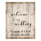 Custom 2b Brown Wood & Lights Wedding Welcome Sign