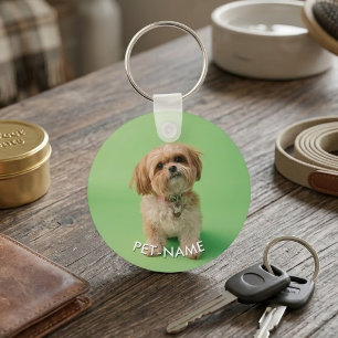 Custom 2Photo With Your Pet Dog 2 Name Picture On Key Ring