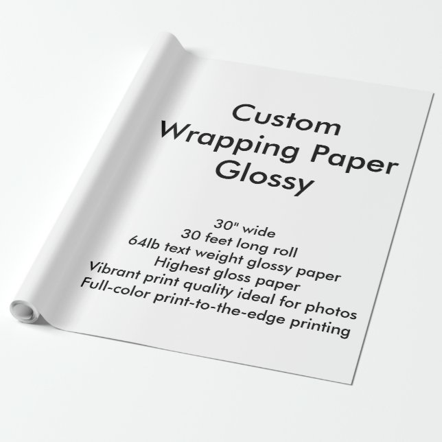 Custom 30' Glossy Wrapping Paper Roll (Unrolled)