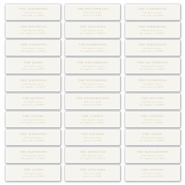 Custom 30 x Individual Editable Address Stickers (Front)