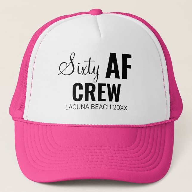 Custom 30th 40th 50th 60th 70th Birthday Squad Trucker Hat (Front)