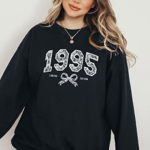 Custom 30th Birthday 1995 Lace Coquette Bow Sweatshirt