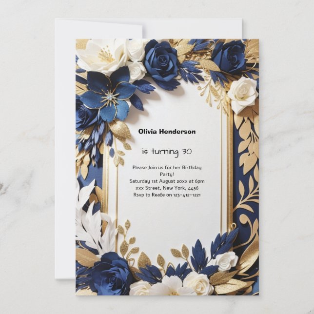 Custom 30th Birthday Invitation (Front)