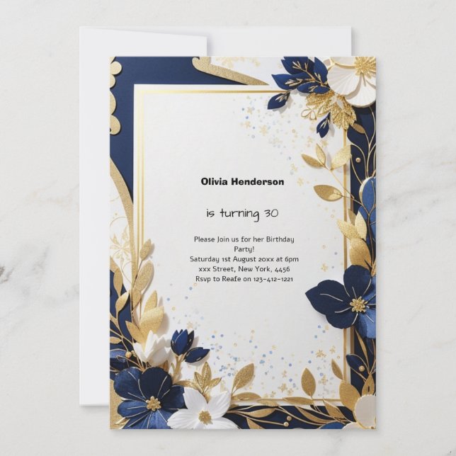 Custom 30th Birthday Invitation (Front)